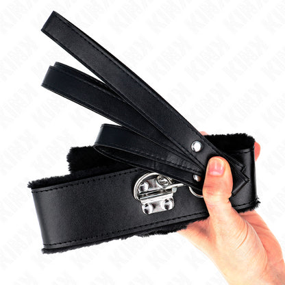 KINK COLAR COM TRELA 116 CM COM PREGOS PRATA MODELO 4 PRETO AJUSTaVEL 40 48 CM X 6 CM