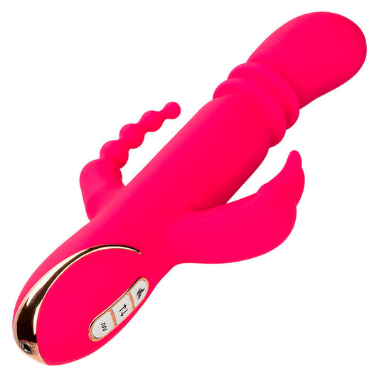 CALEXOTICS JACK FANTASY VIBRADOR TRIPLO AQUECIDO COELHO ROSA