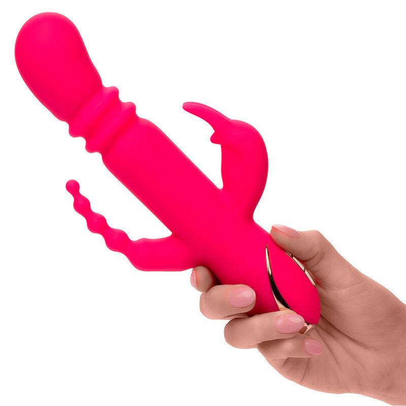 CALEXOTICS JACK FANTASY VIBRADOR TRIPLO AQUECIDO COELHO ROSA