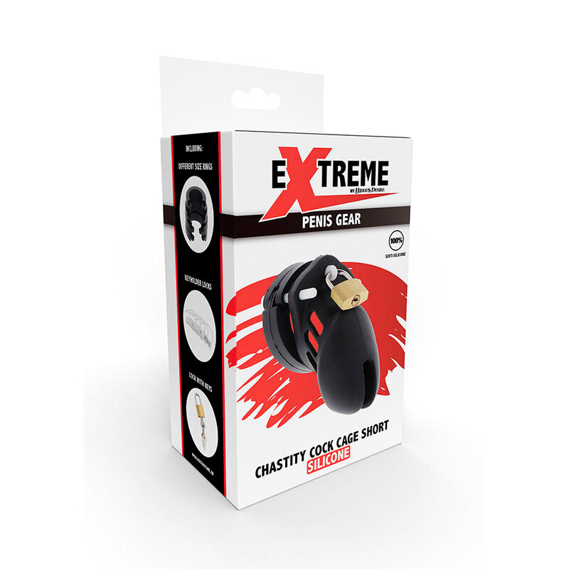 HIDDEN DESIRE EXTREME CASTIDADE GAIOLA DE SILICONE TAMANHO S PRETO