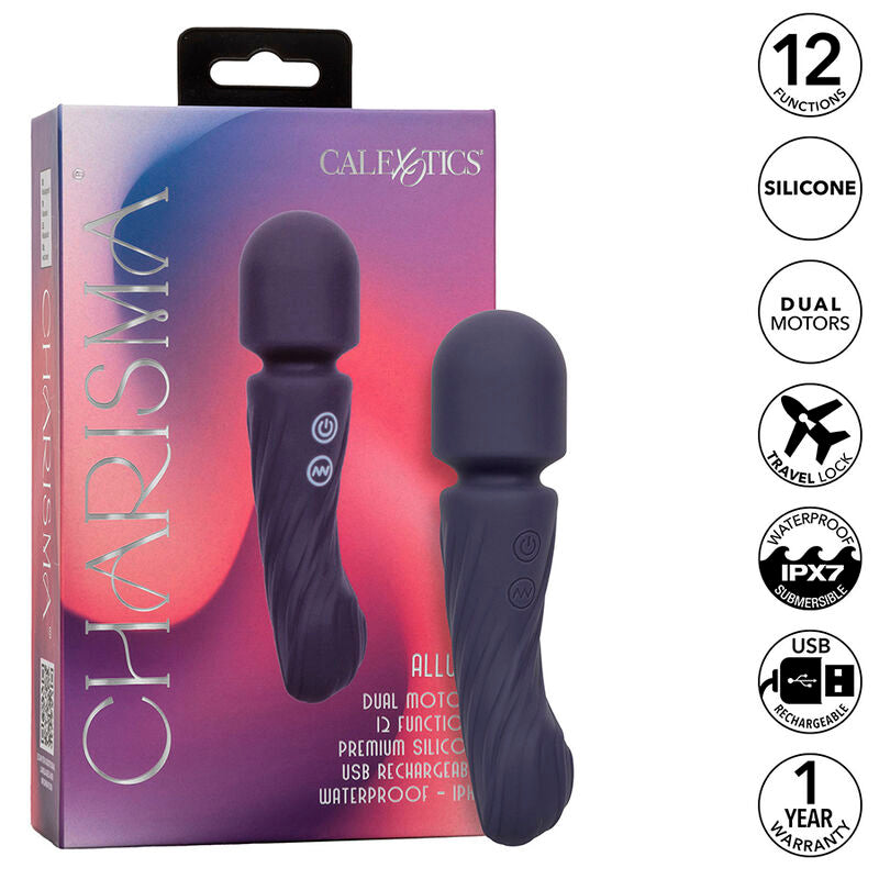 CALEXOTICS CHARISMA ALLURE MASSAGER DUAL MOTORS 12 FUNaaES 1725 CM X 45 CM ROXO