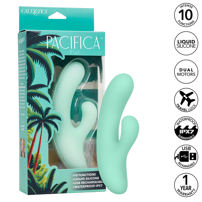 CALEXOTICS PACIFICA FIJI VIBRADOR E ESTIMULADOR PONTO G 10 VIBRAaaES AQUA