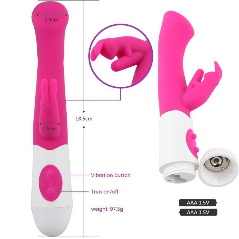 ARMONY VIBRADOR E ESTIMULADOR COELHO G SPOT 10 VELOCIDADES ROSA