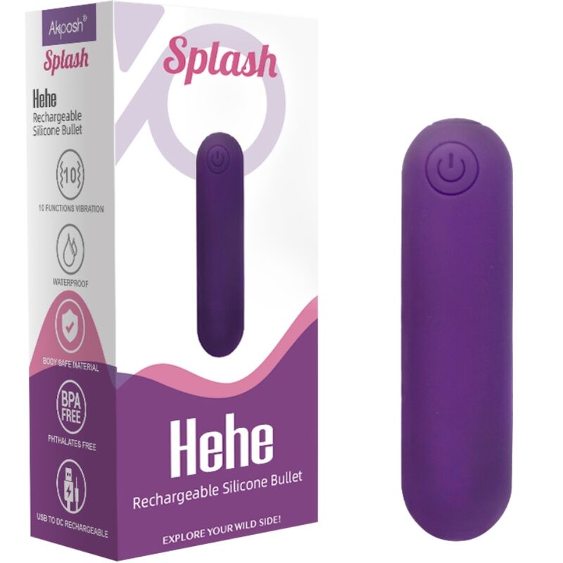 ARMONY SPLASH HEHE VIBRADOR BALA SILICONE 10 VIBRAaaES 65 X 15 CM ROXO