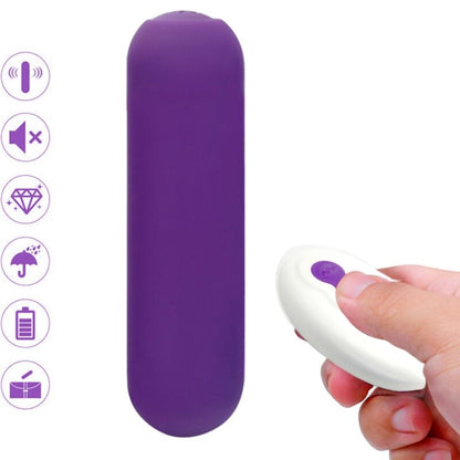 ARMONY SPLASH JOIE VIBRADOR BULLET SILICONE CONTROLE REMOTO 10 VIBRAaaES 75 X 19 CM ROXO