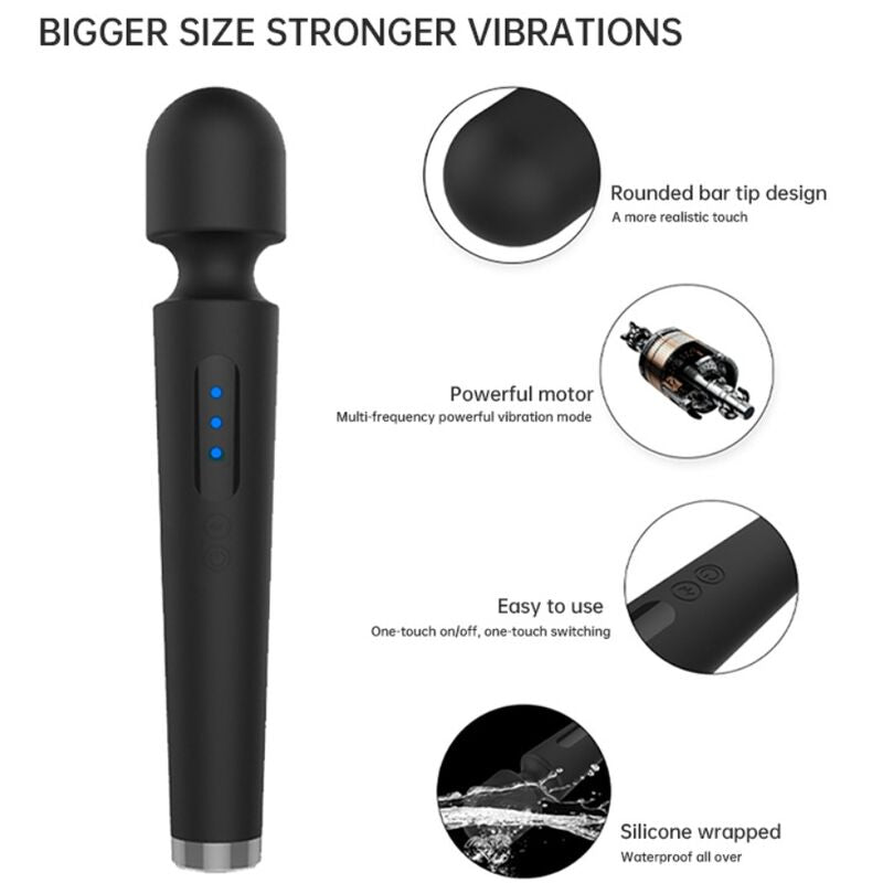 ARMONY X POWER GRANDE MASSAGER E VIBRADOR 7 VIBRAaaES PRETO