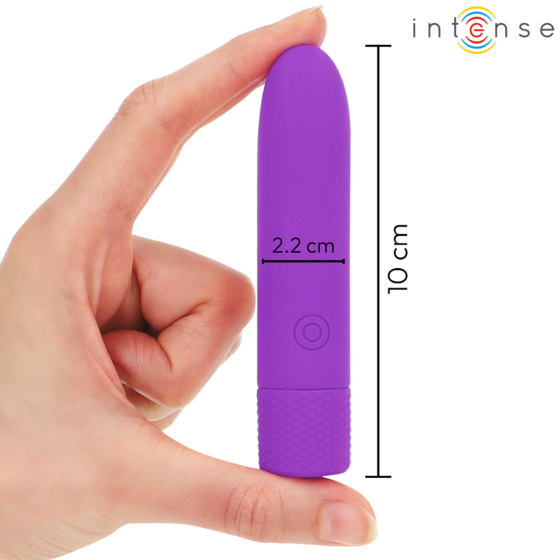 INTENSE SYMONE USB RECARREGaVEL VIBRATaRIA BULLET 8 VIBRAaaES ROXO 10 X 22 CM