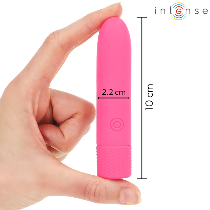 INTENSE SYMONE USB RECARREGaVEL VIBRATaRIA BULLET 8 VIBRAaaES ROSA 10 X 22 CM