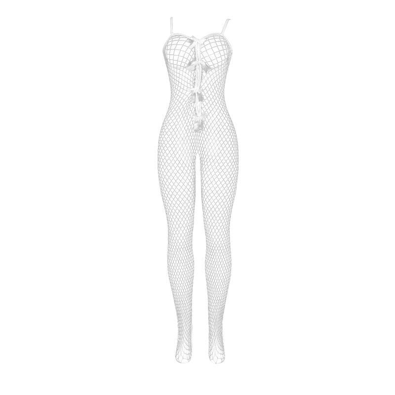 SUBBLIME 951740 BODYSTOCKING BRANCO REDE DE ARRASTO SEM FUNDO COM LAOS TAMANHO aNICO