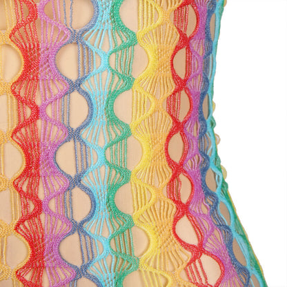 SUBBLIME 952365 RAINBOW BARE SHOULDER FISHNET BODYSTOCKING TAMANHO aNICO