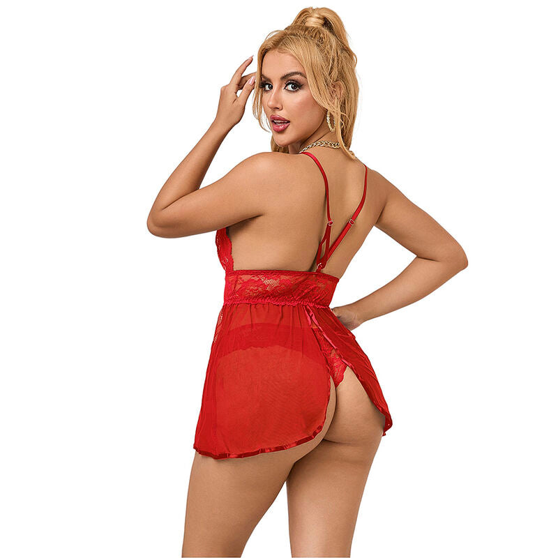 SUBBLIME 953836 BABYDOLL COM COSTAS ABERTAS VERMELHO S M