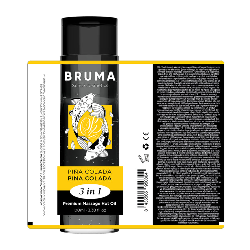 BRUMA aLEO DE MASSAGEM PREMIUM EFEITO CALOR SABOR PINA COLADA 3 EM 1 100 ML
