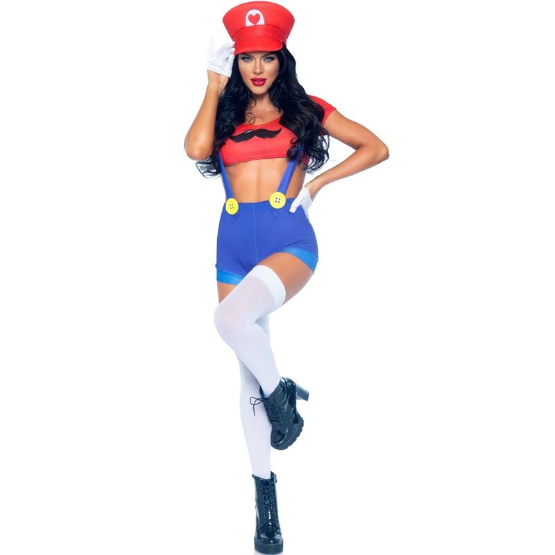 LEG AVENUE TRAJE SEXY MARIO BROS VERMELHO AZUL S