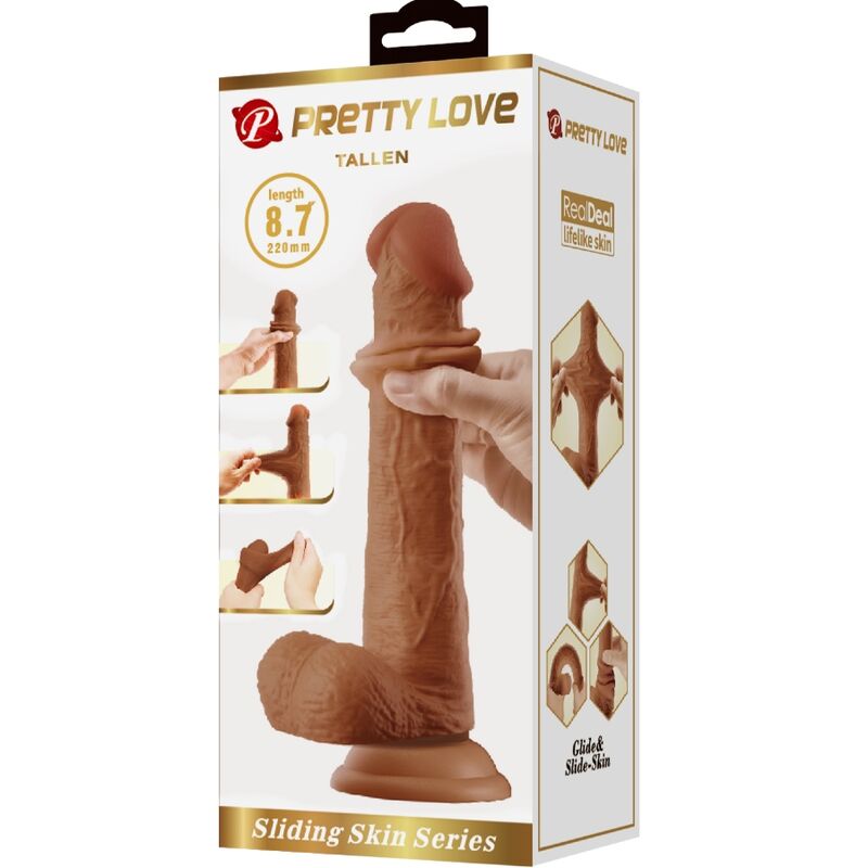 PRETTY LOVE DILDO REALISTA ALTO 22 CM MARROM