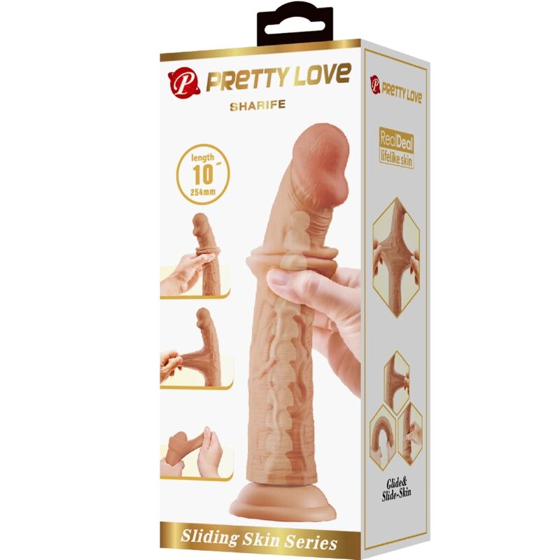 PRETTY LOVE DILDO REALISTA SHARIFE 25 CM CARNE