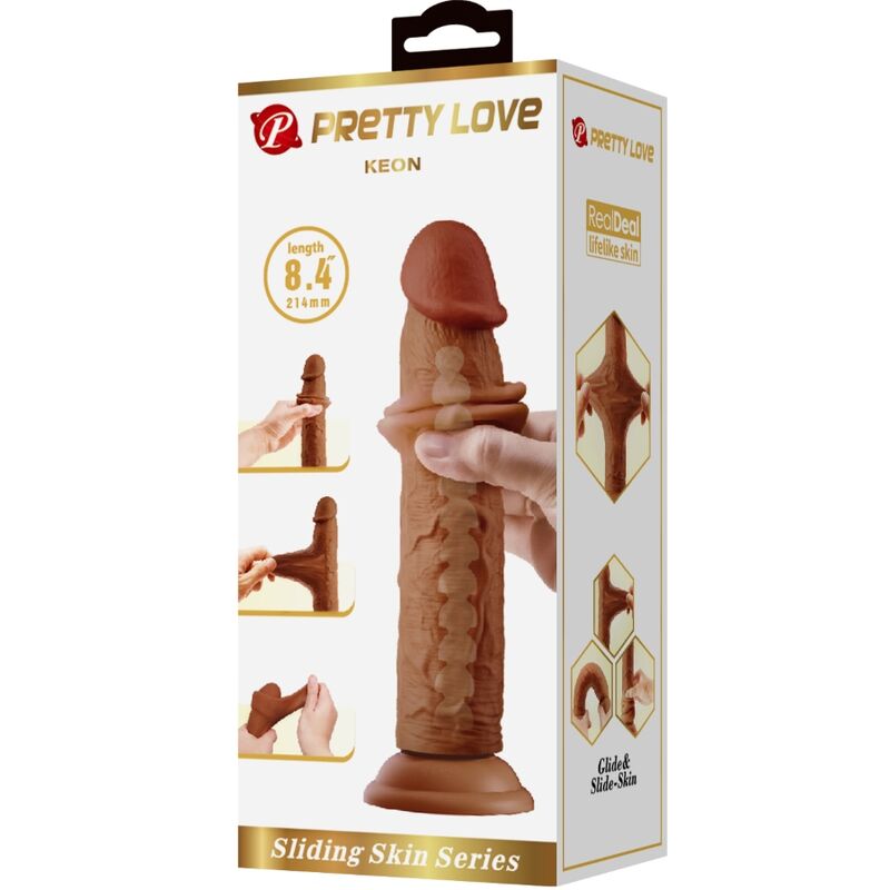 PRETTY LOVE KEON DILDO REALISTA 21 CM MARROM