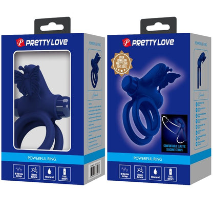 PRETTY LOVE JAMELE ANEL DUPLO COM ESTIMULADOR DE VIBRAO E BORBOLETA AZUL