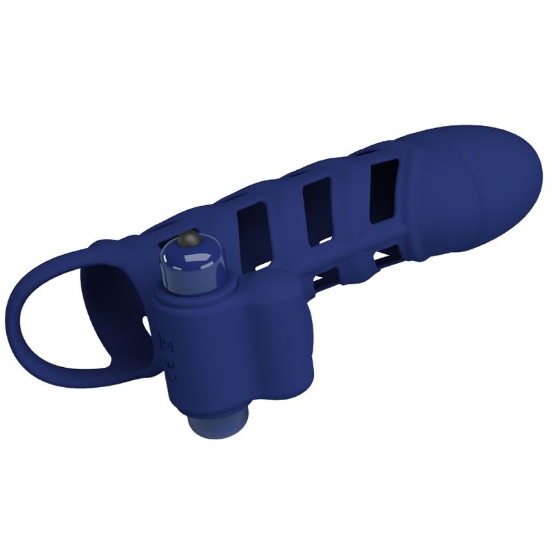 PRETTY LOVE ALTAF ANEL VIBRADOR COM BAINHA DE SILICONE AZUL