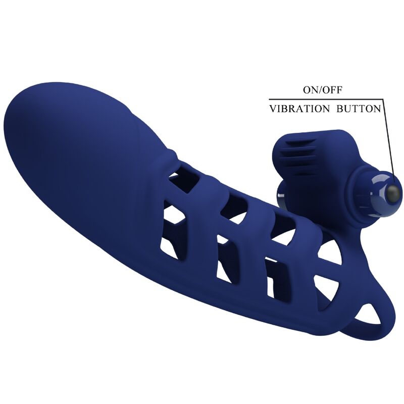 PRETTY LOVE ALTAF ANEL VIBRADOR COM BAINHA DE SILICONE AZUL