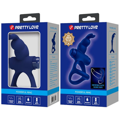 PRETTY LOVE LUCHITO ANEL VIBRANTE DUPLO COELHO AZUL