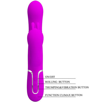 PRETTY LOVE CAMMY VIBRADOR TRIPLO MULTIFUNCIONAL 4 EM 1 ROSA