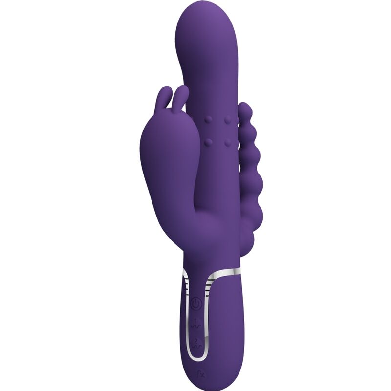 PRETTY LOVE CAMMY TRIPLO VIBRADOR MULTIFUNaaO 4 EM 1 ROXO