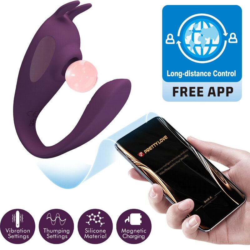 PRETTY LOVE ESTIMULADOR E VIBRADOR SHEY APLICATIVO GRATUITO LONGA DISTaNCIA ROXO