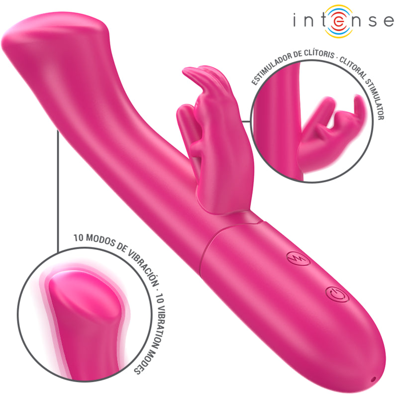 INTENSE JULIETA RABBIT VIBRADOR 186 CM 10 VIBRAaaES ROSA