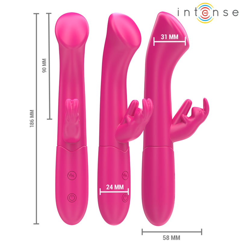 INTENSE JULIETA RABBIT VIBRADOR 186 CM 10 VIBRAaaES ROSA