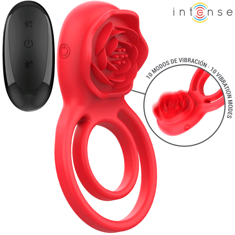 INTENSE GAIL ESTIMULADOR ROSE 10 VIBRAaaES VERMELHO CONTROLE REMOTO