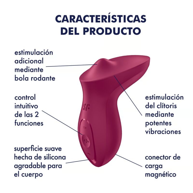 SATISFYER EXCITERRR VIBRADOR LAY ON CLITORIS BERRY