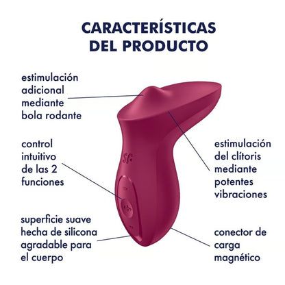 SATISFYER EXCITERRR VIBRADOR LAY ON CLITORIS BERRY