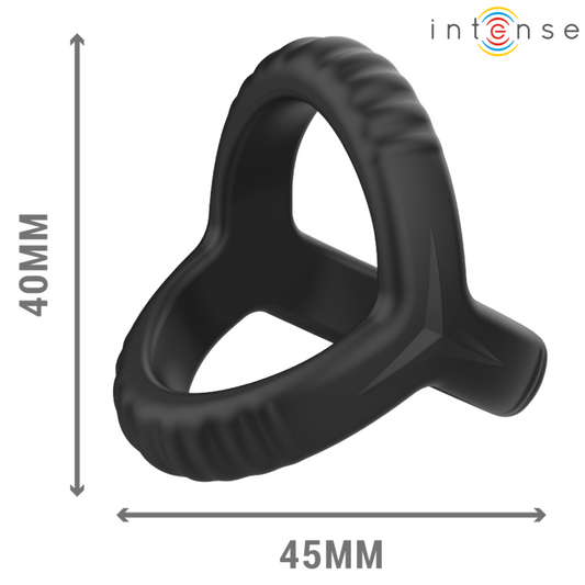 INTENSE CARSON ANEL DE PaNIS DUPLO DE SILICONE PRETO MODELO 4
