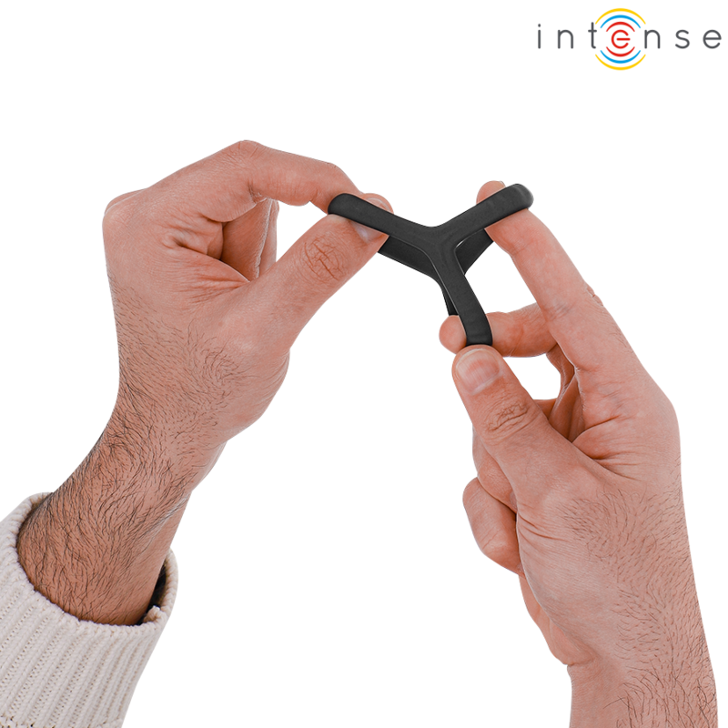 INTENSE CARSON ANEL DE PaNIS DUPLO DE SILICONE PRETO MODELO 4