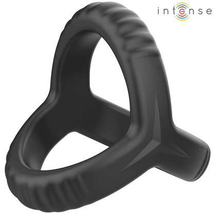 INTENSE CARSON ANEL DE PaNIS DUPLO DE SILICONE PRETO MODELO 4
