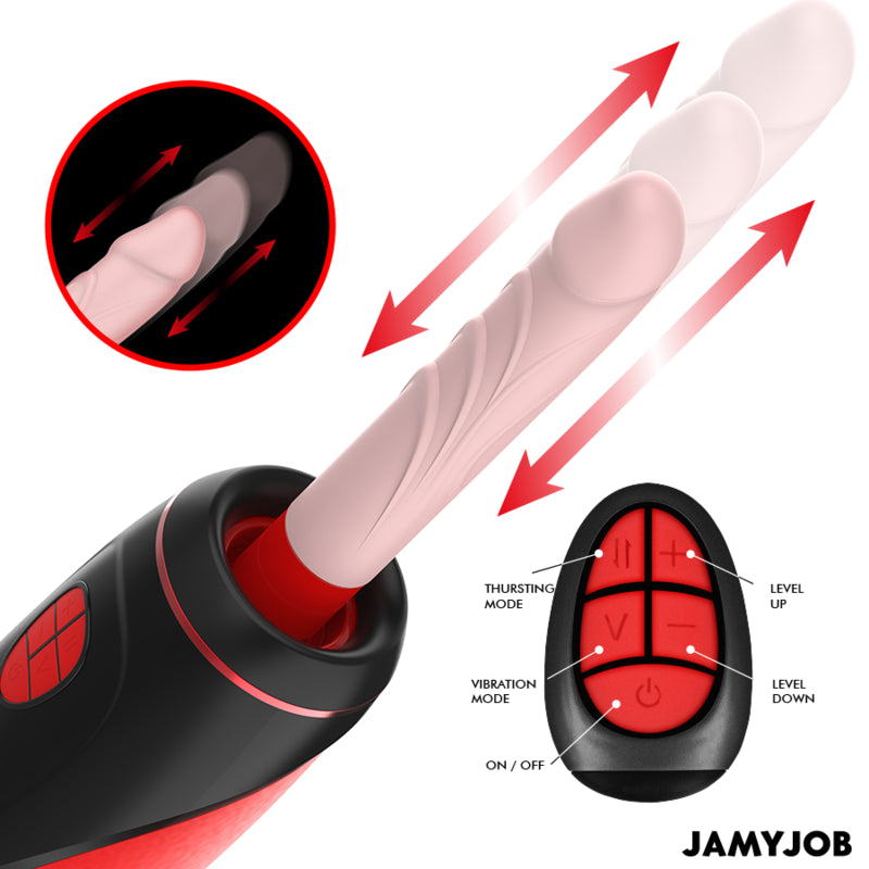 JAMYJOB MASTURBADOR AUTOMaTICO BASE PYSTON COM DILDO DE CONTROLE REMOTO