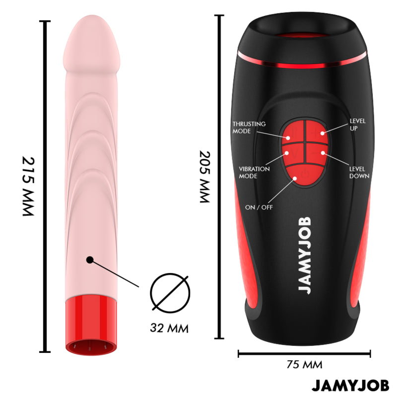 JAMYJOB MASTURBADOR AUTOMaTICO BASE PYSTON COM DILDO DE CONTROLE REMOTO