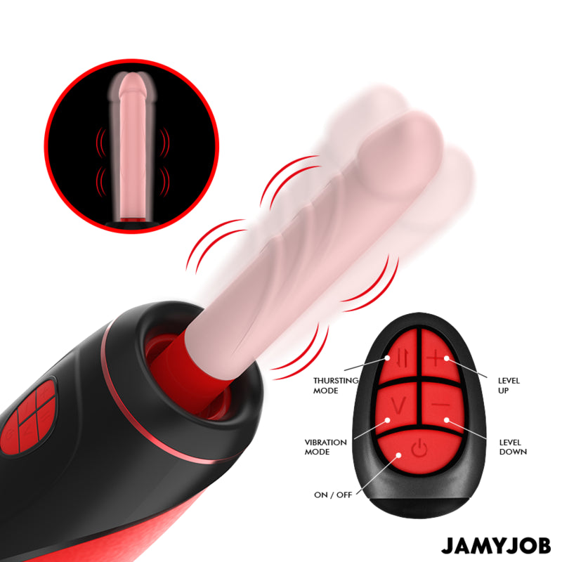 JAMYJOB MASTURBADOR AUTOMaTICO BASE PYSTON COM DILDO DE CONTROLE REMOTO