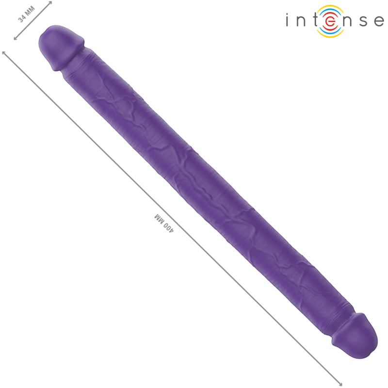 INTENSE GUNTER DILDO VIBRADOR DUPLO 40 CM ROXO CONTROLE REMOTO