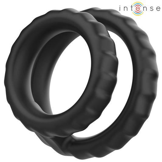 INTENSE DEWEY ANEL DE PaNIS DUPLO DE SILICONE PRETO MODELO 2