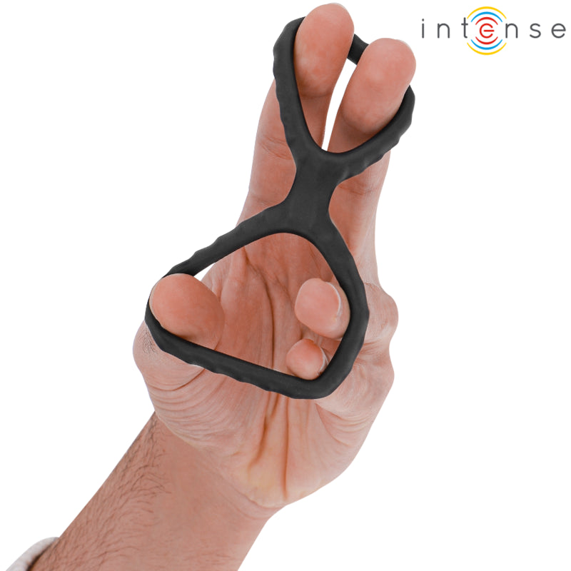 INTENSE DEWEY ANEL DE PaNIS DUPLO DE SILICONE PRETO MODELO 2