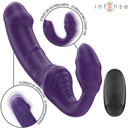 INTENSE JILL VIBRADOR DUPLO 20 CM ROXO CONTROLE REMOTO