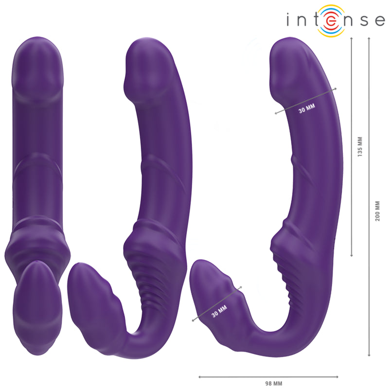 INTENSE JILL VIBRADOR DUPLO 20 CM ROXO CONTROLE REMOTO