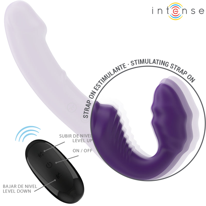 INTENSE JILL VIBRADOR DUPLO 20 CM ROXO CONTROLE REMOTO