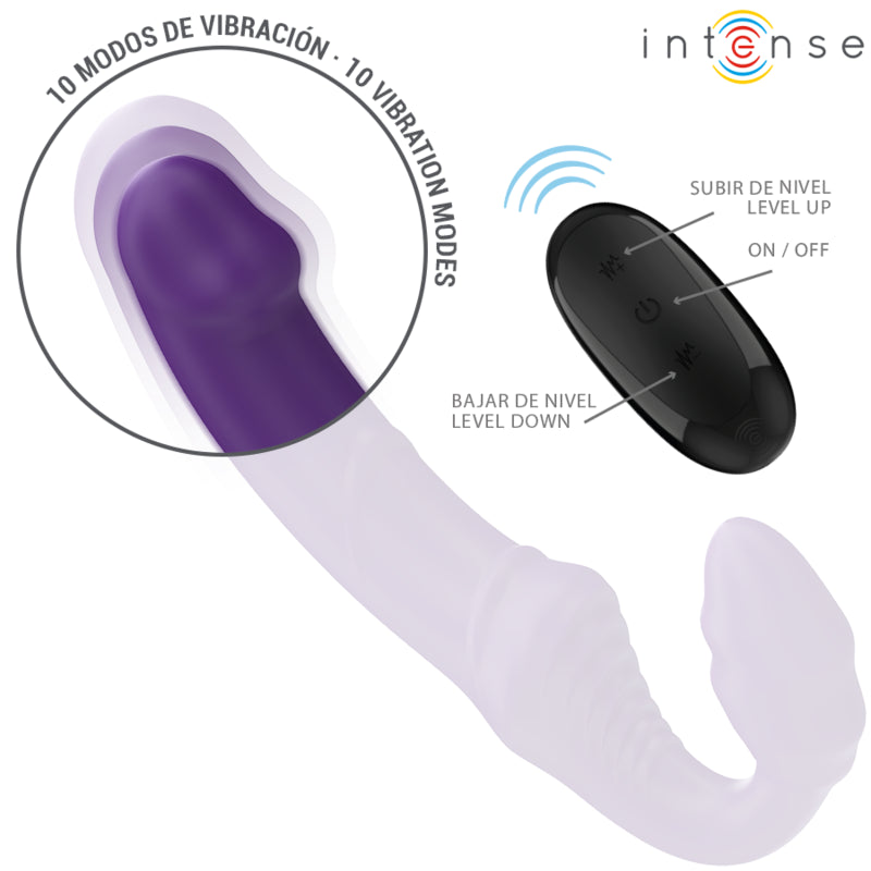 INTENSE JILL VIBRADOR DUPLO 20 CM ROXO CONTROLE REMOTO