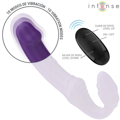 INTENSE JILL VIBRADOR DUPLO 20 CM ROXO CONTROLE REMOTO