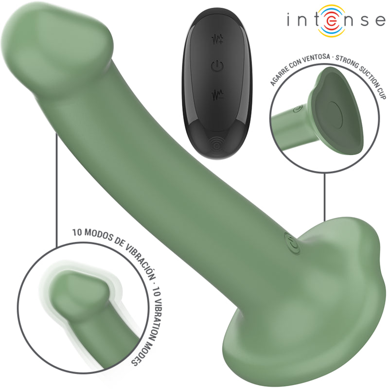 INTENSE BECCA VIBRADOR COM VENTOSA 10 VIBRAaaES VERDE CONTROLE REMOTO