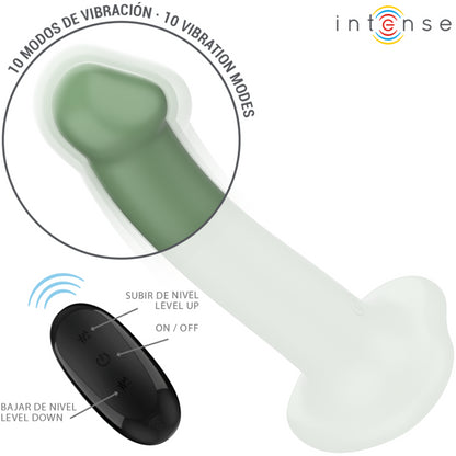 INTENSE BECCA VIBRADOR COM VENTOSA 10 VIBRAaaES VERDE CONTROLE REMOTO