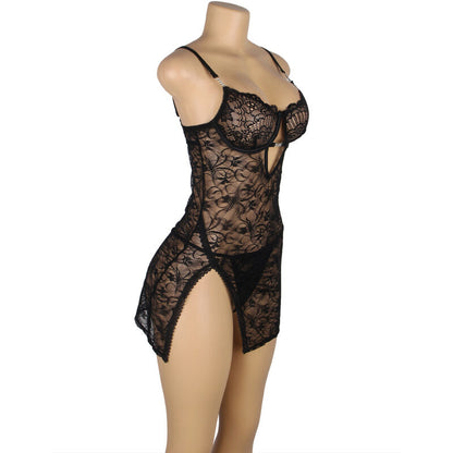 SUBBLIME 954185 BABYDOLL DE RENDA COM ALaAS AJUSTaVEIS PRETO S M