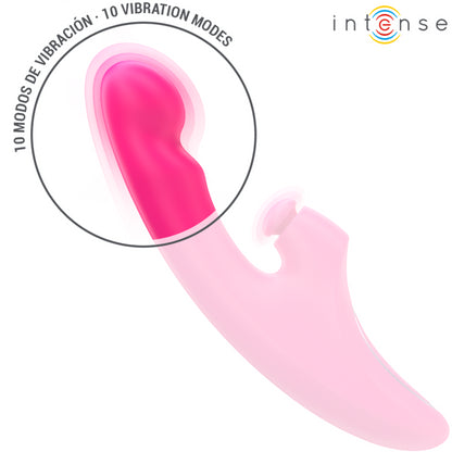 INTENSE EMI VIBRADOR 135 CM MULTIFUNaaO 3 EM 1 10 VIBRAaaES ROSA